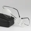 Cornice di occhiali senza cornice Multi-focus Progressive Lettura in vetro per le donne Uomo Presboopic Eyeglasses Magnifier Old Man
