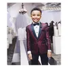 Boy's Formal Wear Print Boy Tuxedos 2022 One Button Shawl Lapel por encargo Ringbear Trajes de boda Trajes de dos piezas (Chaqueta + Pantalones negros + Arco)