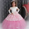 Blush Pink Flower Girl Dresses Special Occasion For Weddings Kids Pageant Gowns A-Line Lace Appliqued First Communion