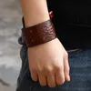 2019 Ultimo bracciale in pelle vintage stampato in pelle larga donna braccialetti in pelle braccialetti vera braccialetti 2 colori disponibili8321995