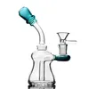 7.5 inches tall colorful glass hookah recycler oil rig thick transparent inner coresmoking water pipes