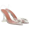 Hot Sale-Rhinestones shoes toe High heels Crystal Clear heeled Slingback Pumps sandal heels