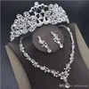 Corbeaux de mariage brillants, accessoires de mariage, bijoux de demoiselle d'honneur, ensemble d'accessoires de mariée, collier couronne, boucles d'oreilles 7241292