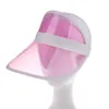 Cappello estivo in PVC Visiera parasole Cappello casual da festa in plastica trasparente Protezione solare per adulti Cappelli sportivi da esterno Donna