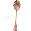 Shell-Shaped Coffee Spoon Stainless Steel Strring Scoop Teaspoon Dessert Spoons Tableware Party Decoration Cutlery Bar Tool GGA1437