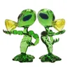 Healthy_Cigarette DA011 Alien Smoking Pipe Bubblers Altura de cerca de 15,5 cm Reciclador Tubos de vidro de fluxo de ar Cor verde