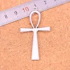 33pcs breloques croix symbole de la vie ankh égyptien antique pendentifs plaqués argent faisant bricolage à la main bijoux en argent tibétain 52 * 28mm