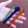 4 polegadas colorida pyrex vidro de vidro queimador tubulação de mão colher de mão fumar tubos mini fumo tubo SW37