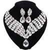 Luxus-Kristall-Halsketten-Ohrringe-Schmuck-Sets, indische Braut-Hochzeits-Kostüm-Schmuck-Accessoires, Geschenke für Bräute und Frauen