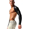 Grande taille Latex Sexy Body Catsuit corps costumes hommes à manches longues DJ tenue de club corps noir maille Catsuit hommes produit de sexe gants 1325F