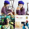 Ragazze Francese 100% Lana Artista Berretto Berretto Piatto Inverno Caldo Alla Moda Pittore Trilby Beanie Cappello Berretto di Colore Solido Cappello Della Signora All'aperto