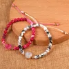 6mm Natural Stone Braided Rope Handmade Friendship Strands Beaded Druzy Charm Bracelets For Women Girl Jewelry