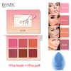 IMAGIC 2Pcs=1Pcs 6 Colors Blush Makeup Red disk Professional Cheek Blush High Quality Beauty New Fashion Cosmeti + 1Pcs puff