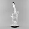 Top quality 12 inches glass bong oil rig recycler filter glass water pipe with 14mm male joint