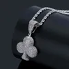 Hip hop iced ut valfri poker hjärta tecken halsband hänger män kvinnor guld silver färg charm cubic zircon halsband droppe frakt