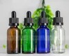 30 ml oranje blauwgroen helder glas druppelaar flessen met zwarte kindveilige dop 1oz essentiële olie e vloeibare lege glazen fles gratis drop shipping