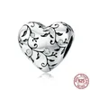 oryginalny szterling silver heart bead charm