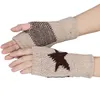 Fashion- Women Winter Warmer Star Knitted Mittens Fingerless Arm Glove Knitted Eldiven Dropshipping #XTJ