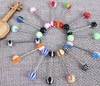 100st Blandad färg akryl tunga stud ring för kvinnor godis färg piercing tunga piercing ring studs barbell smycken