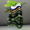Glaspfeifen Rauchen geblasener Wasserpfeifen Herstellung mundgeblasener Bongs Klassisches Mischfarbenglas S Wok 10 mm