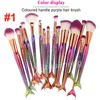 Nya 15st Set Makeup Brushes Mermaid Brush 3D Colorful Professional Make Up Brushes Foundation Blush Cosmetic Brush Kit Tool 1761431