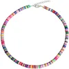 New Arrival Bohemian Female Multicolor Choker Necklace Candy Color Soft Pottery Neck Chain Necklaces