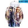 Aikooik Moda Espada Art São Online Hoodie 3D Homens e Mulheres Harajuku Hip Hop Sweatshirt Pullover Anime Fan Hoodie Moletom