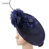 Charmanter Big Kentucky Derby Haar-Fascinator, Marineblaue Hüte, elegante Damen-Hochzeitskopfbedeckung, Brauthochzeit, Rennparty-Kopfschmuck, Schiff2783665