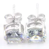 Luckyshine Fashion Cute Round Cut White Topaz Stud 925 Silver Men For Women Lovers Zircon Stud Earrings Jewelry