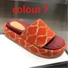 Newset Classic Lady Slippers Woman Strawberry Beach Thick Bottom Shoes Platform Alphabet Lady Sandals Leather High Heel Slippers