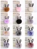 Faux Rabbit Fur Ball Dog KeychainポンポムキーホルダーPOM POMポートクレフふわふわレザーキーホルダーLlaveros Chaveiros Porキーホルダーギフト