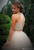 2019 Dwa Kawałki Krótki Sukienka Homecoming Sukienka A-Line Frezowanie Crystal Top Sweet 15 Graduation Cocktail Party Dress Plus Size Custom