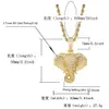 Iced Out Elefanten-Anhänger-Halsketten für Männer, Luxus-Designer-Herren-Bling-Diamant-Tier-Anhänger, Gold-Silber-Roségold-Kettenhalskette jew247J