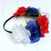 Grande Fiore Rosa fascia copricapo da sposa da sposa di Halloween dei capelli Ghirlanda accessori floreali Corona Hairband con elastico Ribbon