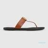 Vente chaude-Cuir Francis Thong Sandales hommes et femmes causales plage plate sans lacet sandales