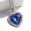 Ocean Heart Necklace Female Korean Crystal Peach Heart Clavicle Chain DAN618 mix order Pendant Necklaces