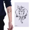 새로운 패션 코끼리 플래시 임시 문신 스티커 임시 바디 방수 골드 문신 패턴 남자 여자 가짜 문신