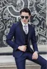 Handsome Three Pieces Groomsmen Suits Custom Made Modest Printed Pattern Slim Fit Mens Business Wedding Suits(Jacket+Vest+Pants)