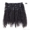 4a Clip Ins Peruviaanse Afro Kinky Curly Virgin Natural Black Human Hair Weave Clip in Hair Extension 100G 120G 140G 160G