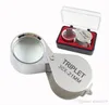 Mini 302010x21mm Loupes Jewelry Diamond Magnifiers Magnifying Glass Ingenious portable Loupe Magnifier Silver color with retail 1401541