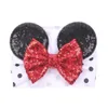 Cartoon Pailletten Maus Ohren Stirnband Große Haarschleife Stirnbänder Headwrap Stoff Elastische Schleife DIY Haar mit Schleifen Baby breit Halloween5969004