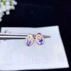 CoLife Jewelry Boucles d'oreilles en tanzanite 100% naturelle pour un usage quotidien 3mm * 5mm boucles d'oreilles en argent tanzanite bleu clair 925 bijoux en tanzanite en argent