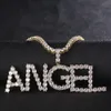 Mannen Vrouwen Aangepaste Naam Zirkoon Letters Kettingen Hanger Charme Voor Goud Zilver Mode Hip Hop Sieraden met touw chain257Z