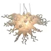 Lampen Wit Kroonluchter Handgeblazen Glas Hanglamp Uitstekend Chandeliers voor thuis Slaapkamer Dining Woonkamer Art Decor