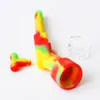 DHL/Fedex Free 5.7 Inches Silicone Gun Shape Smoking Pipe Tobacco Hand Pipe with glass bow Oil Rig Factory Price