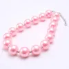 Atacado Sólido colorido menina miúdo Chunky Beads Colar brilhante pérola Bubblegum Chunky Beads Colar Jóias Para Crianças