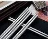 Palillos de acero inoxidable de alta calidad, vajilla china, palillos reutilizables portátiles, antideslizantes, antiescaldado para sushi, fideos para barbacoa, cubiertos