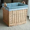 Rattan laundry basket willow woven towel wickerwork square bathroom clothes toys bedroom storage hotel with handle and liner