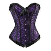 Wholesale- Floral Cincher Gothic Lace up Boned Overbust Corset Bustier Waist Trainer Corset Corselet Tops Plus Size 6xl