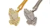 New Silver Praying Hands Hiphop Bling Necklace Mens 18k Gold Religous Jewlry Iced Out Prayer Jesus Women Men Gift Plating WL0176827041